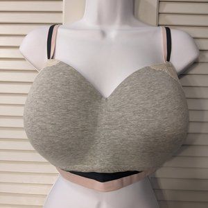 Cacique Lane Bryant Lightly Lined Lounge Bra with Striped Band 38G